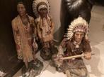 Indianen beelden 3 stuks, Verzamelen, Beelden en Beeldjes, Ophalen, Zo goed als nieuw, Mens