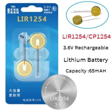LIR1254 Lithium 3.6V oplaadbare batterij voor headset 2 stuk beschikbaar voor biedingen