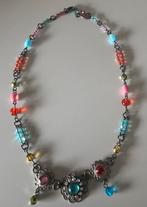 Prachtige ketting met gekleurde kralen en kristal., Overige materialen, Overige kleuren, Met edelsteen, Ophalen of Verzenden