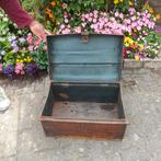 Metalen brocanten hutkoffer, Ophalen of Verzenden