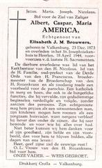America Albert Caspar Maria 1873 Valkenburg-1944 Heerlen, Verzamelen, Ophalen of Verzenden, Bidprentje