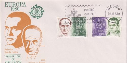 Spanje 1980 EUROPA Bekende personen S155, Postzegels en Munten, Postzegels | Eerstedagenveloppen, Onbeschreven, Europa, Ophalen of Verzenden