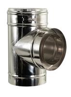 (M011)Fumio T-stuk 90 dubbelwandig Ø200/Ø150mm 0,5mm RVS, Woodburner, Marktplaats@dtz-europe.nl, Verzenden, Inbouw