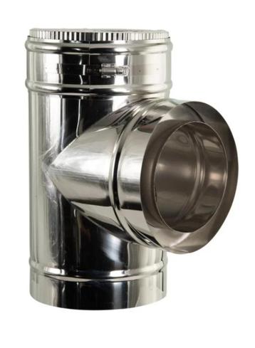 (M011)Fumio T-stuk 90 dubbelwandig Ø200/Ø150mm 0,5mm RVS beschikbaar voor biedingen