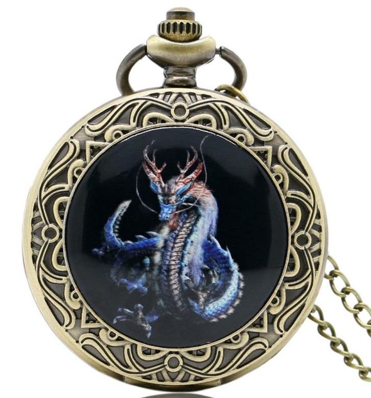 zakhorloge model draak , bronskleur kast, Sieraden, Tassen en Uiterlijk, Overige Accessoires, Nieuw, Ophalen of Verzenden