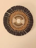 Zwart bruin wandspiegel XL uit Bali, Rond, Ophalen of Verzenden, Tropical Home, 75 tot 100 cm