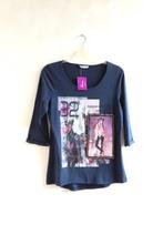 Shirt Blauw Print Miss Etam mt XL *Nieuw* (4595), Blauw, Maat 46/48 (XL) of groter, Nieuw, Ophalen of Verzenden