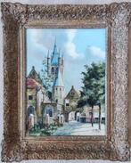 G.J. Dispo (1922-1973) - Gezicht op het Prinsenhof in Delft, Antiek en Kunst, Ophalen of Verzenden
