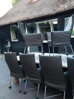 Montis Chaplin eetkamerstoelen (6), Ophalen, Zwart, Leer, Zo goed als nieuw