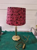 tafellamp messing kleurig rode kap, Ophalen of Verzenden, 'T Olde Gre-j, Info@toldegrej.nl, Endepoelstraat 20f Didam