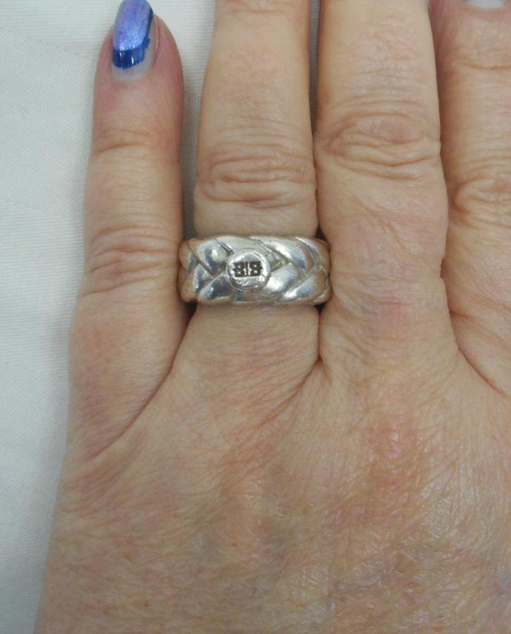 Zilveren Buddha To Buddha ring maat 17 nr.981, Sieraden, Tassen en Uiterlijk, Ringen, Gebruikt, Dame, 17 tot 18, Zilver, Zilver
