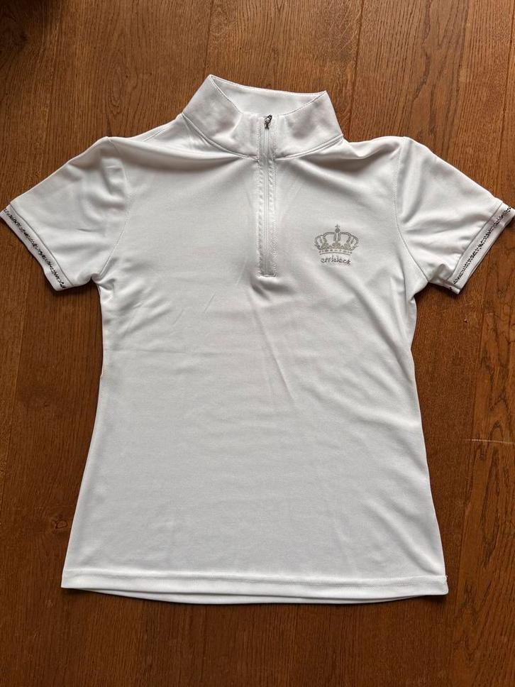 Wedstrijdshirt wit Epplejack, maat 152, Dieren en Toebehoren, Paardrijkleding, Zo goed als nieuw, Bovenkleding, Dressuur, Ophalen of Verzenden
