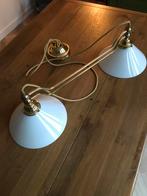 Koperen hanglamp met melkglas kap, Huis en Inrichting, Ophalen, Overige materialen, 75 cm of meer, Landelijk