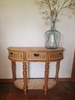 Super mooie sidetable, Rotan met grenen boho, muurtafeltje, Huis en Inrichting, Ophalen, 50 tot 100 cm, Zo goed als nieuw, Landelijk, boho