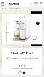 Nespresso Gran Lattissima + cups + ontkalker, Ophalen, Zo goed als nieuw, Overige modellen