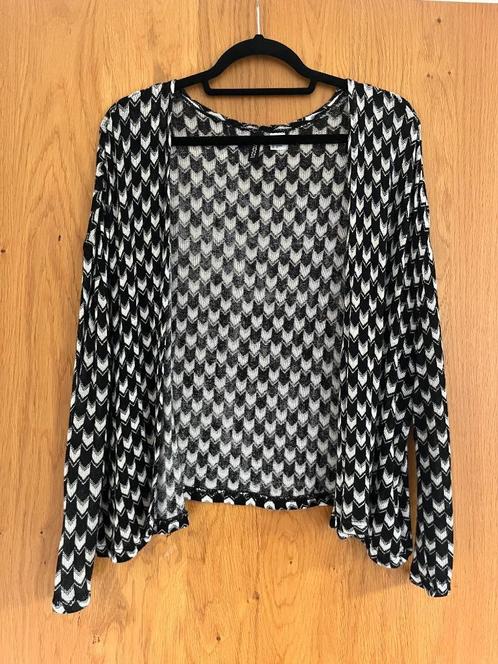 Fijn gebreid Zwart/wit vestje | H&M (S), Kleding | Dames, Truien en Vesten, Zo goed als nieuw, Maat 36 (S), Zwart, Ophalen of Verzenden