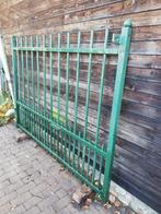 Dubbele poort 434br plus palen en enkel poortje 123br +paal, Ophalen, Zo goed als nieuw, 150 tot 200 cm, IJzer