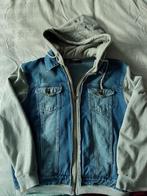 spijkerjack (heren) met stoffen mouwen en capuchon, Ophalen of Verzenden, Zo goed als nieuw, Maat 48/50 (M), Overige kleuren