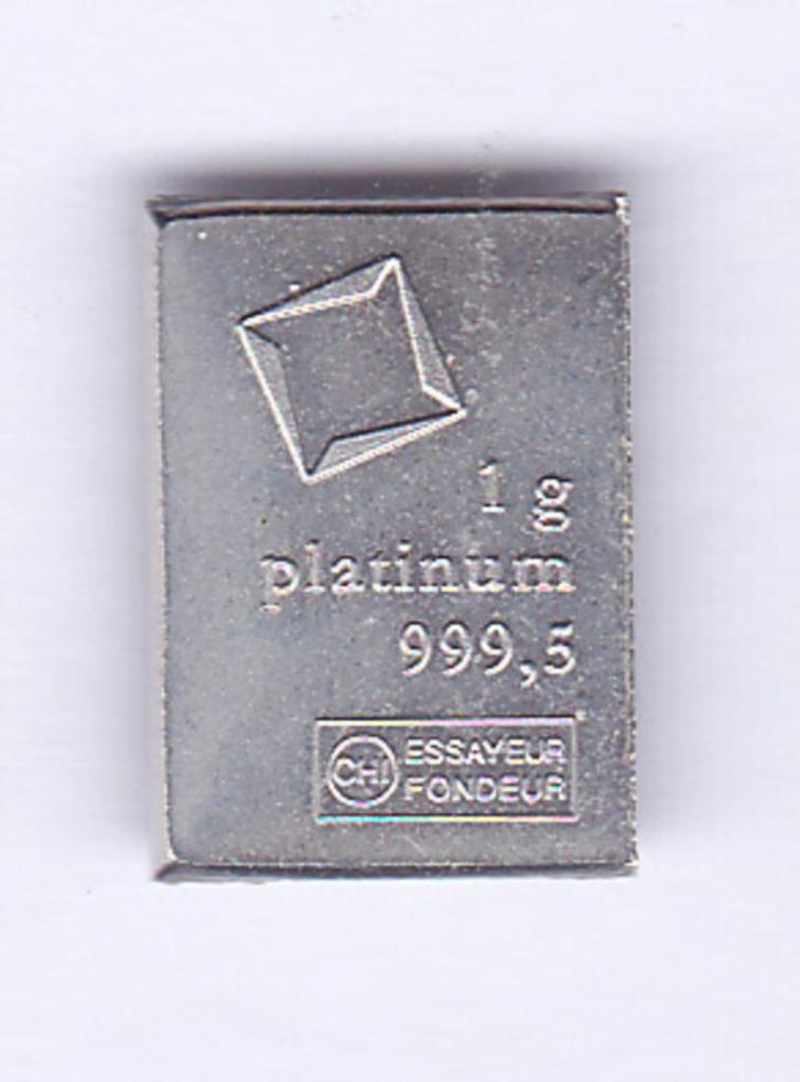 Baartje van 1 gram Platina, Postzegels en Munten, Edelmetalen en Baren, Platina, Ophalen of Verzenden