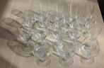 Kristallen glazen (6 wijn, 6 sherry, 5 champagne en 4 cognac, Antiek en Kunst, Antiek | Glas en Kristal, Ophalen