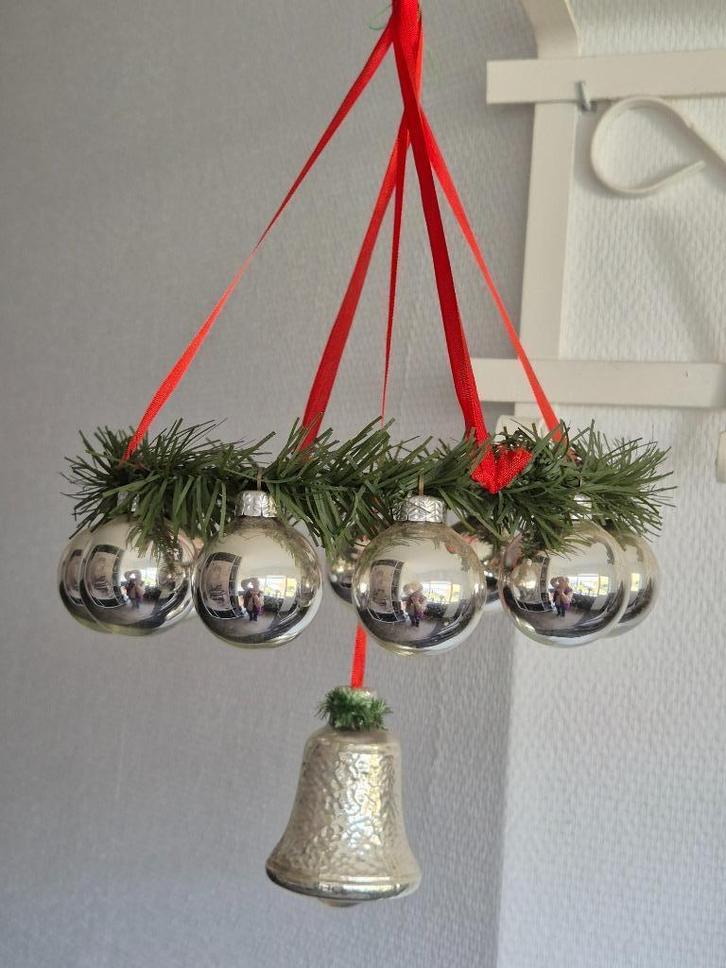 Vintage kerstballen krans, Diversen, Kerst, Gebruikt, Ophalen of Verzenden