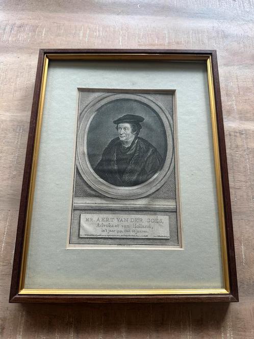 Oude gravure in lijst – Mr. Aert van der Goes, Antiek en Kunst, Kunst | Etsen en Gravures, Ophalen of Verzenden