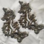2 bronzen ornamenten met engeltjes, Antiek en Kunst, Ophalen of Verzenden, Brons