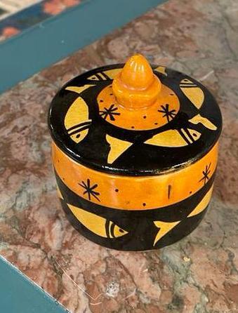 Handgeschilderd Safi Keramiek Potje - Marokkaans, Huis en Inrichting, Woonaccessoires | Schalen en Manden, Gebruikt, Schaal, Rond