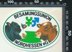 Sticker: Besamungsunion Nordhessen, Verzamelen, Stickers, Overige typen, Ophalen of Verzenden, Zo goed als nieuw