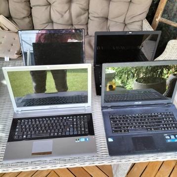 4x 17 inch laptops - Samsung & Asus - partij beschikbaar voor biedingen