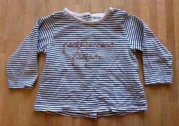 Tape a l'oeil T-shirt longsleeve wit gestreept maat 74 beschikbaar voor biedingen