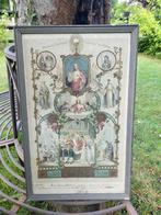 Franse brocante religieuze afbeelding in lijst/ allegonda, Ophalen of Verzenden, Gebruikt, Kaart of Prent