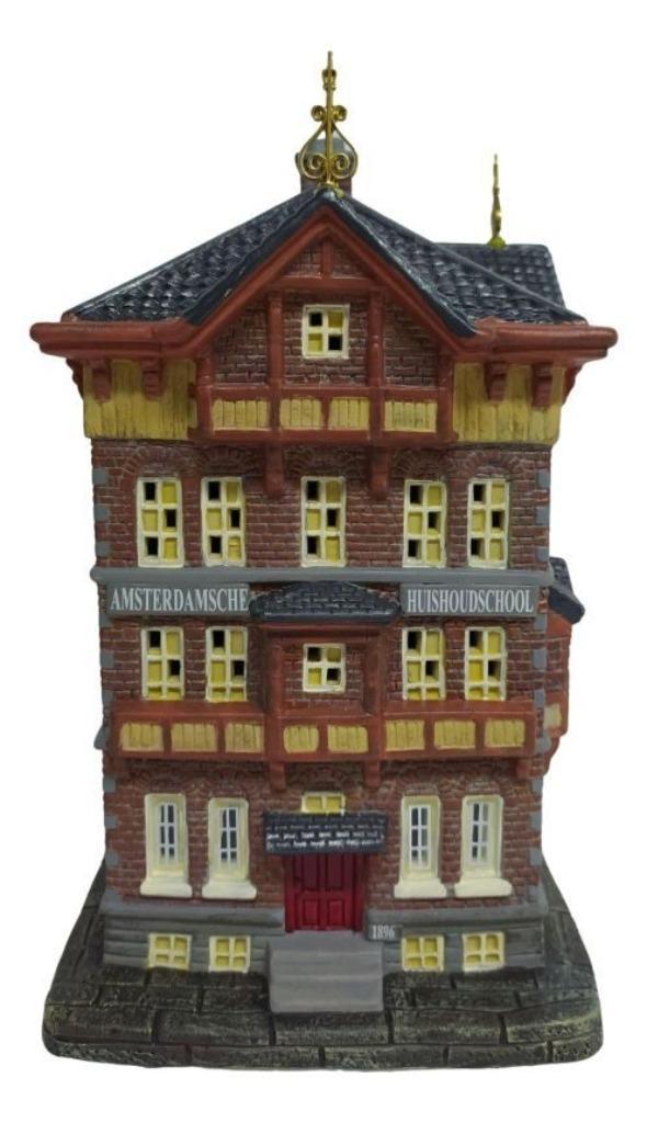 DV210401 Amsterdamse Huishoudschool dickensville huisjes €79, Diversen, Kerst, Nieuw, Ophalen of Verzenden