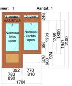 Hardhouten deurkozijn met zijlicht en bovenlicht, Doe-het-zelf en Verbouw, Deuren en Horren, Nieuw, Ophalen of Verzenden, Buitendeur