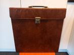 * Vintage vinyl lp platenkoffer bruin gevlamd (19) *, Verzenden, Gebruikt, Overige instrumenten