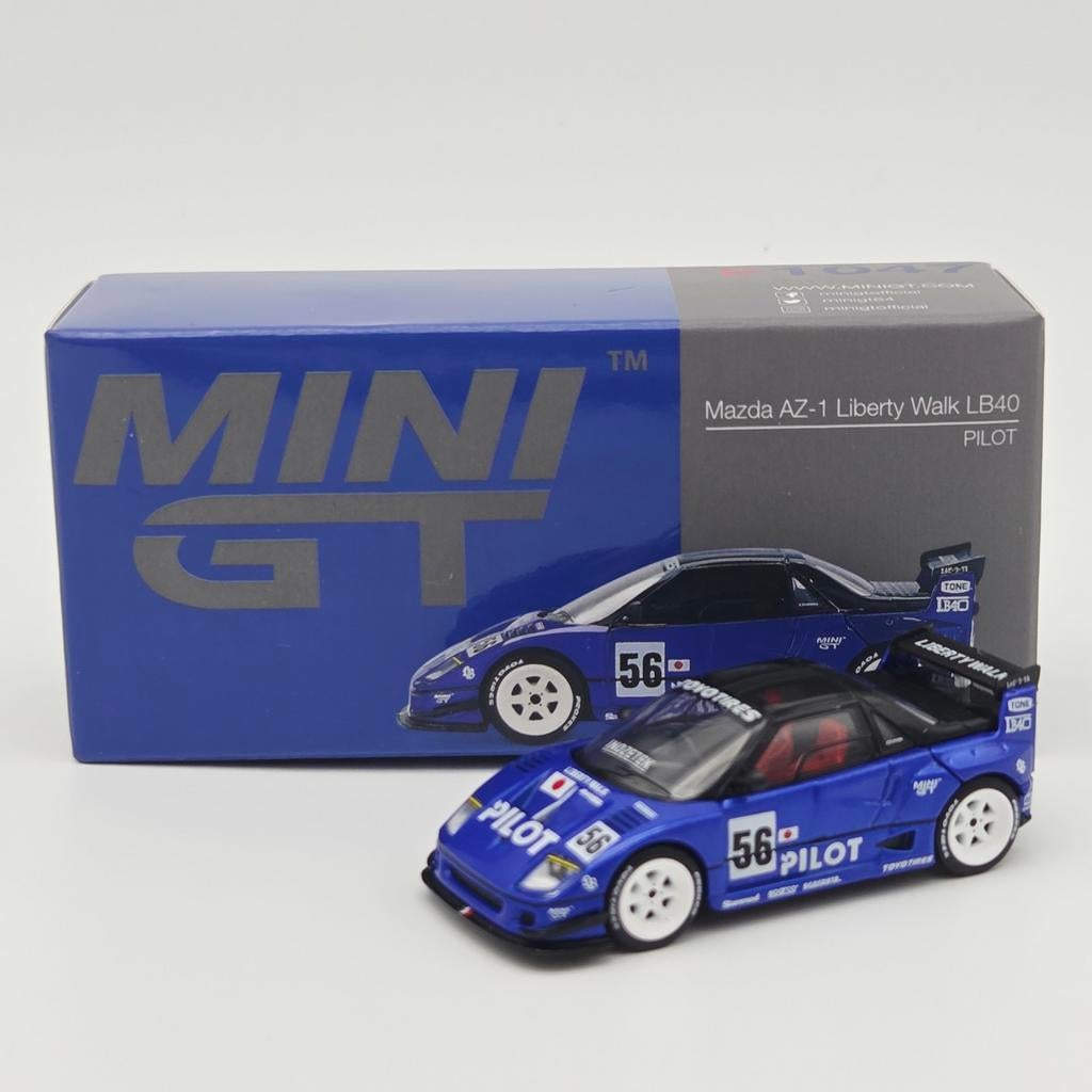 Mini GT Mazda AZ-1 LB40 Pilot Blauw 1:64, Auto, Unknown, Nieuw, Ophalen of Verzenden