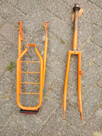  Oranje Omafiets Voorvork & Bagagedrager - Onderdelen beschikbaar voor biedingen