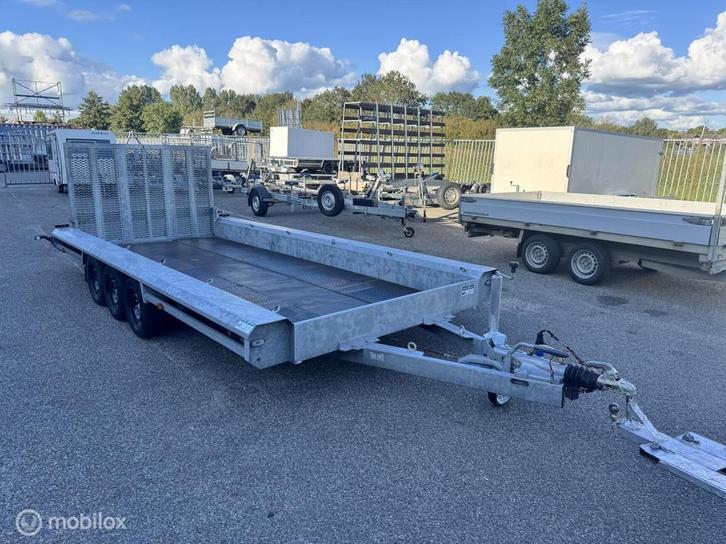 Machinetransporter 480x180 3x1500kg oprijklep, Auto diversen, Aanhangers en Bagagewagens, Gebruikt