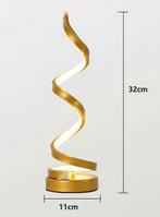 Moderne LED Spiraal Tafellamp - Goud, Nieuw, Ophalen of Verzenden, Modern, Minder dan 50 cm
