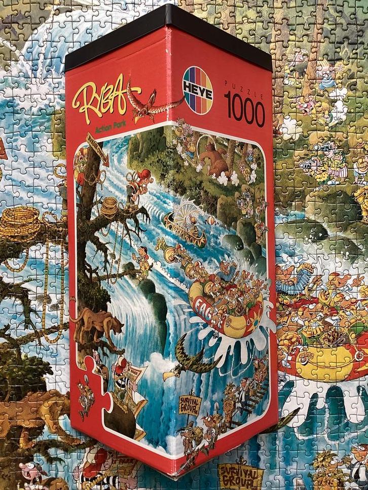 Vintage Heye puzzel Action Park Ryba, 1000 stukjes, compleet, Hobby en Vrije tijd, Denksport en Puzzels, Gebruikt, Legpuzzel, 500 t/m 1500 stukjes