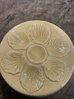 6 zeldzame Franse vintage oesterborden, pastelgeel, art deco, Ophalen of Verzenden, Keramiek, Overige stijlen, Bord(en)