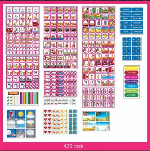 Zeer mooie uitgebreide set pictogrammen voor planbord, Huis en Inrichting, Woonaccessoires | Memoborden, Zo goed als nieuw, Magneetbord