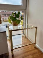 Gouden tafel glas antiek, Huis en Inrichting, Tafels | Salontafels, Ophalen, Gebruikt, 100 tot 150 cm, 50 tot 100 cm