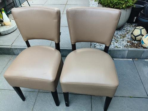 Homint Horeca Stoelen - Set van 4, Huis en Inrichting, Stoelen, Gebruikt, Vier, Hout, Leer, Bruin, Ophalen