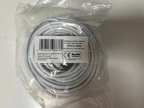 Internetkabel CAT6 20 meter wit UTP Netwerkkabel (NIEUW), Computers en Software, Pc- en Netwerkkabels, Nieuw, Ophalen of Verzenden