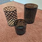 Set van 3 metalen kandelaars zwart kerst, Zwart, Ophalen of Verzenden, Zo goed als nieuw, Metaal