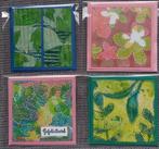 4 zelfgemaakte gelprinting kaarten inclusief enveloppen, Ophalen of Verzenden, Nieuw, Natuur