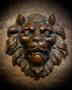 Wand ornament Leeuw Plaquette Prachtig hoofd antiek brons, Antiek en Kunst, Antiek | Koper en Brons, Verzenden, Brons