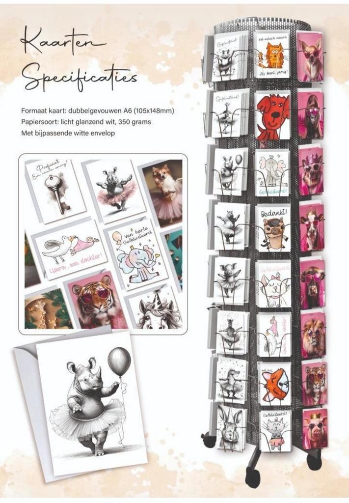 Kaartmolen met prachtige, originele kaarten, Hobby en Vrije tijd, Kaarten | Zelfgemaakt, Nieuw, Overige thema's, Ophalen of Verzenden