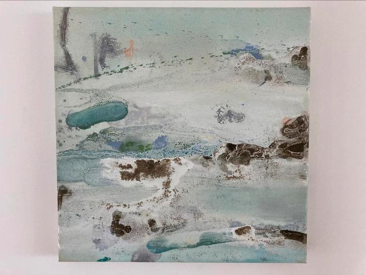 Daniëlle van Broekhoven “Sneeuw”, Antiek en Kunst, Kunst | Schilderijen | Abstract, Ophalen of Verzenden